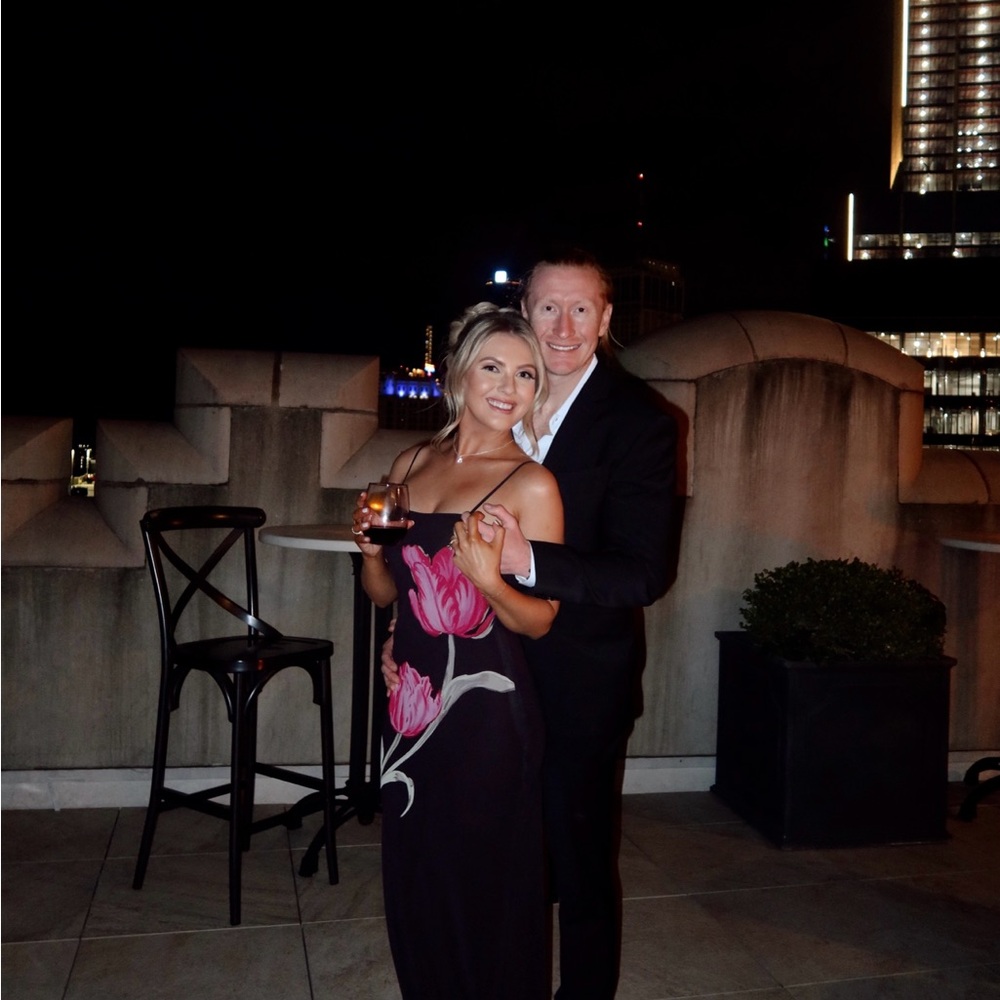 Lovers + Friends Kennedy gown- Black and Pink Maxi Dress